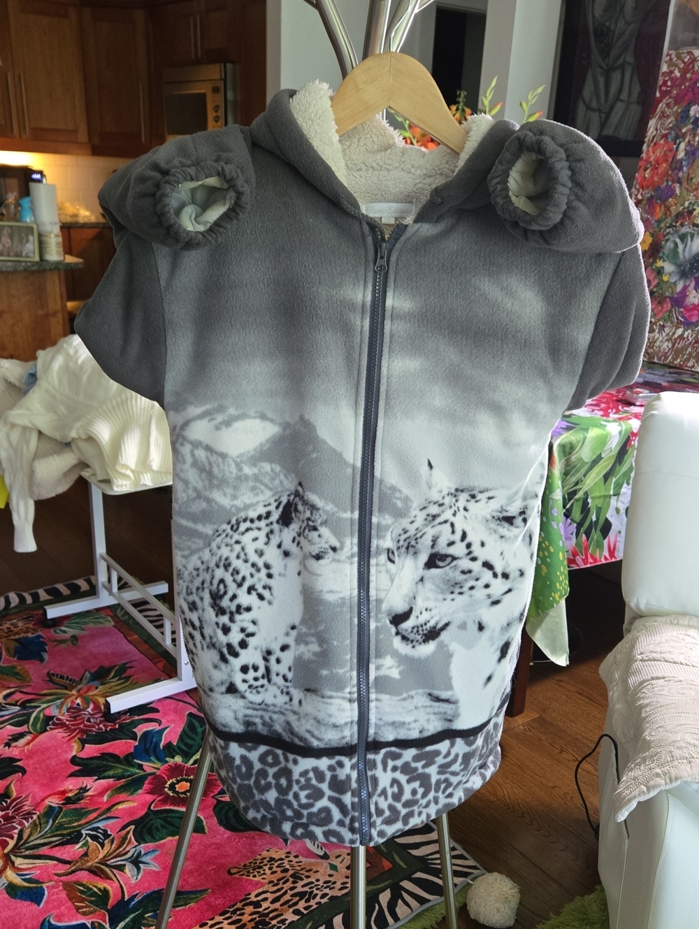 Leopard Print Hooded Jacket. Its Snow Leopard. I Bought For The Image
